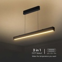 PRO Plafoniera LED Chip Samsung a Sospensione 40W Lineare Colore Nero 120cm 3in1 Colore della Luce SKU 10468