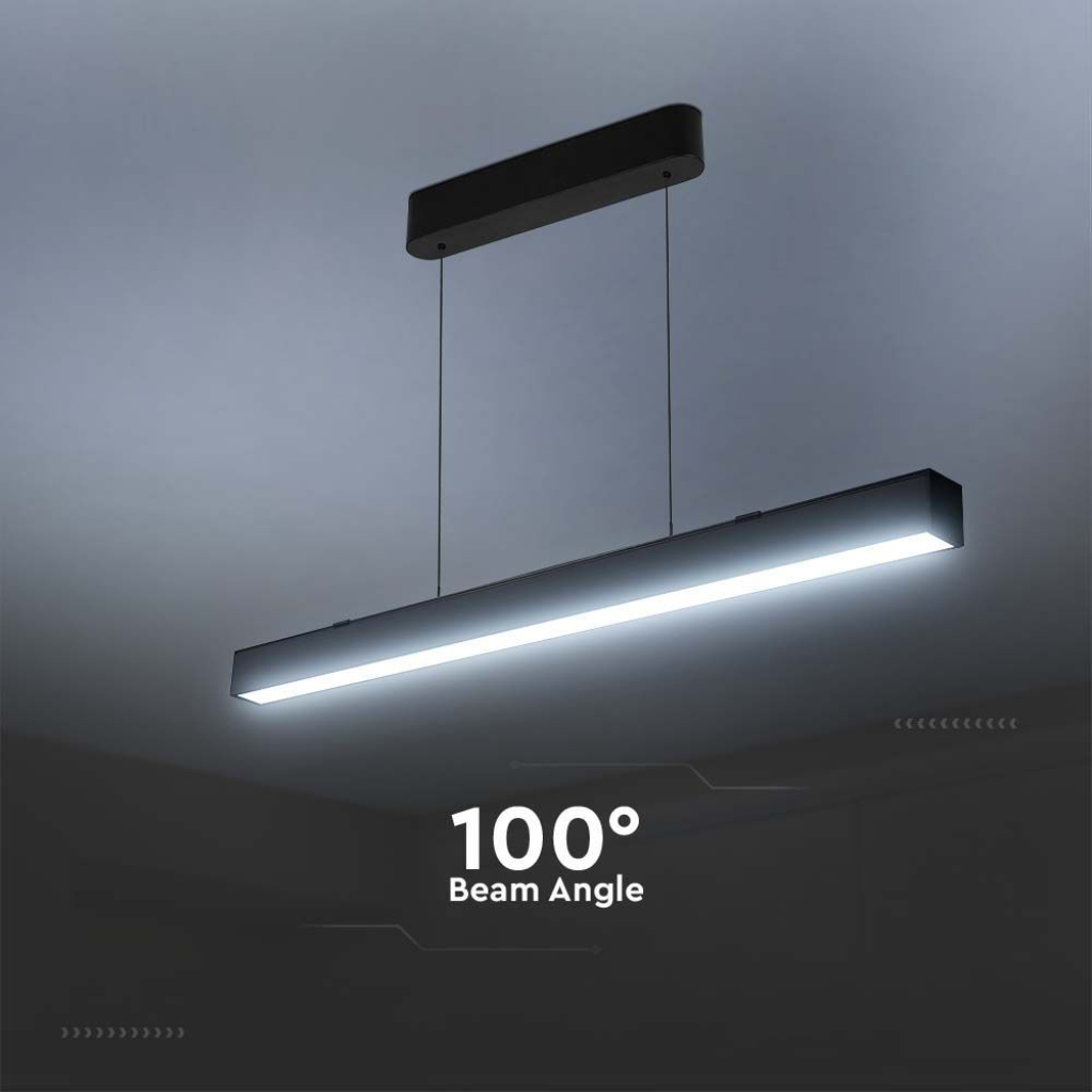 PRO Plafoniera LED Chip Samsung a Sospensione 40W Lineare Colore Nero 120cm 3in1 Colore della Luce SKU 10468