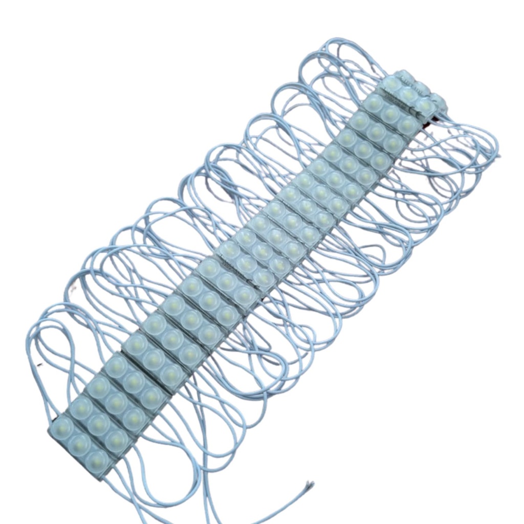 Striscia LED 40 moduli bottone 1W, 220V 40W, 3000K, IP67, 560cm, 4400lm, bianco caldo