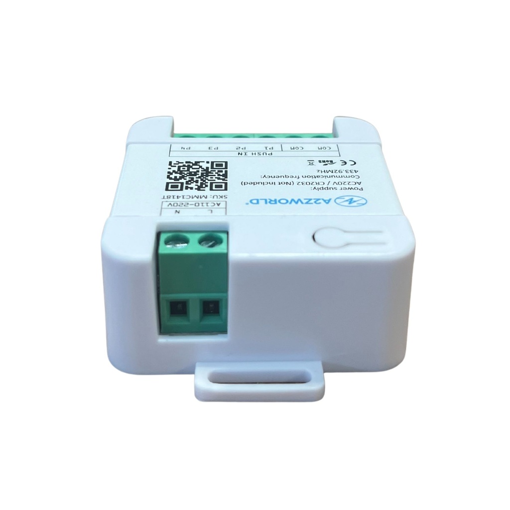 A2ZWORLD Trasmettitore RF 433MHz, per LED Dimmer Con Pulsante, Compatibile con Pile CR2032 e AC220V, Controllo Wireless, IP20
