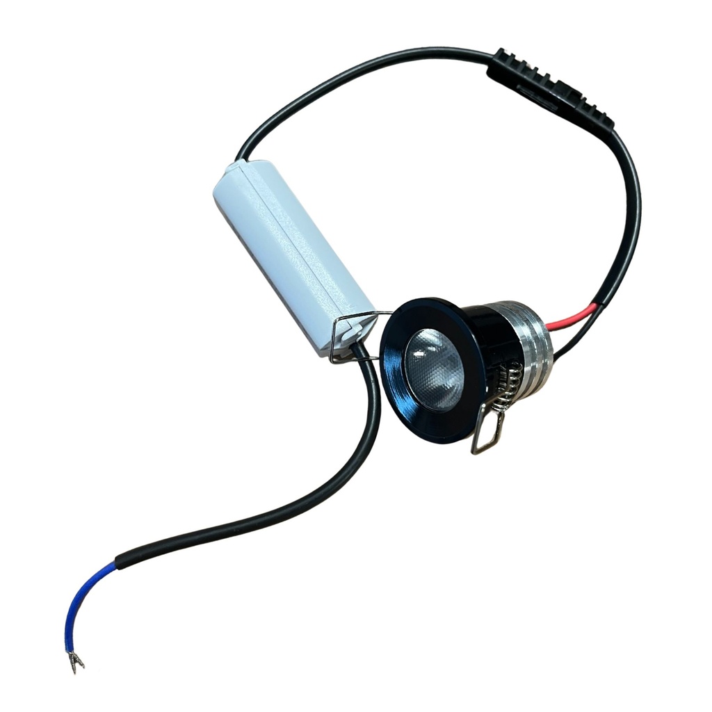 2 Pezzi Mini Faretto Led Da Incasso Rotondo, Carcassa Nera 3000K, 2.5W 220LM 220V, Ø32*29mm, Foro 27mm, Angolo 15° IP20