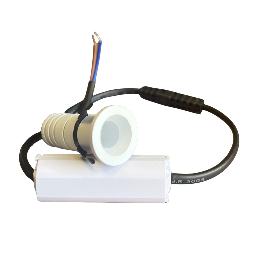 2 Pezzi Mini Faretto Led Da Incasso Rotondo, Carcassa Bianca 4000K, 1W 80LM 220V, Ø22*40mm, Foro 17mm, Angolo 15° IP20