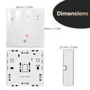 Termostato WIFI Con Batteria Bianco, Per Caldaia a Gas Boiler, APP TUYA Smart Life, Quadrata Montaggio da Esterno Oppure Incasso Scatola 502