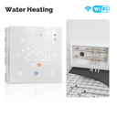 Termostato WIFI Con Batteria Bianco, Per Caldaia a Gas Boiler, APP TUYA Smart Life, Quadrata Montaggio da Esterno Oppure Incasso Scatola 502