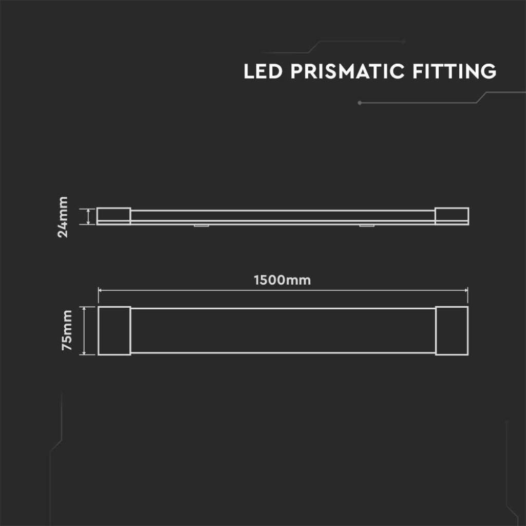 V-TAC Plafoniera LED Prismatica 50W 120LM/W 150cm 4000K SKU 8050
