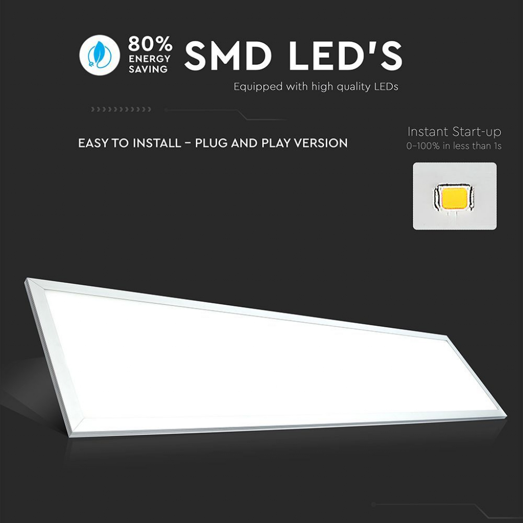 Pannello LED 29W 120LM/W da Incasso, Driver Incluso, 1200x300mm, 3960lm, Colore Bianco 4000K SKU-216257