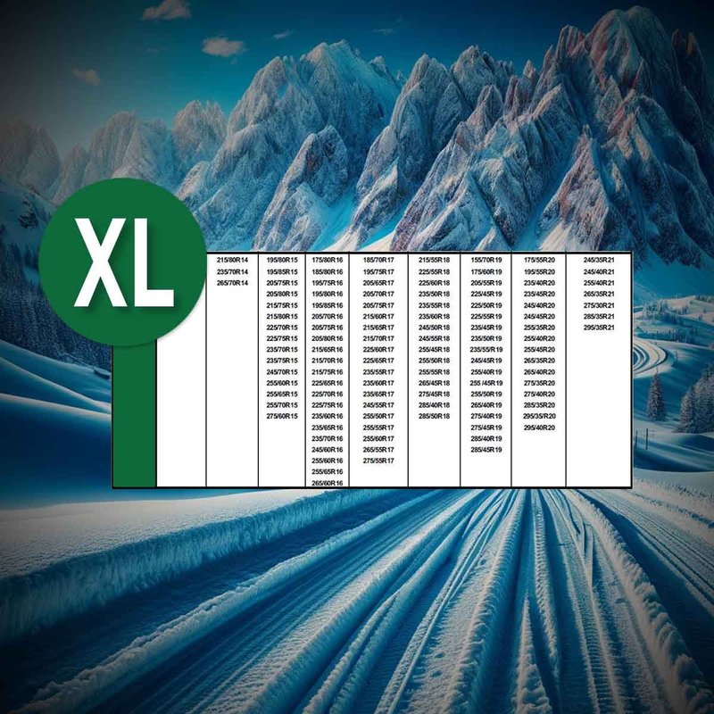 Calze Da Neve per Auto Omologate EN 16662-1 Modello Bianco Standard Misura XL