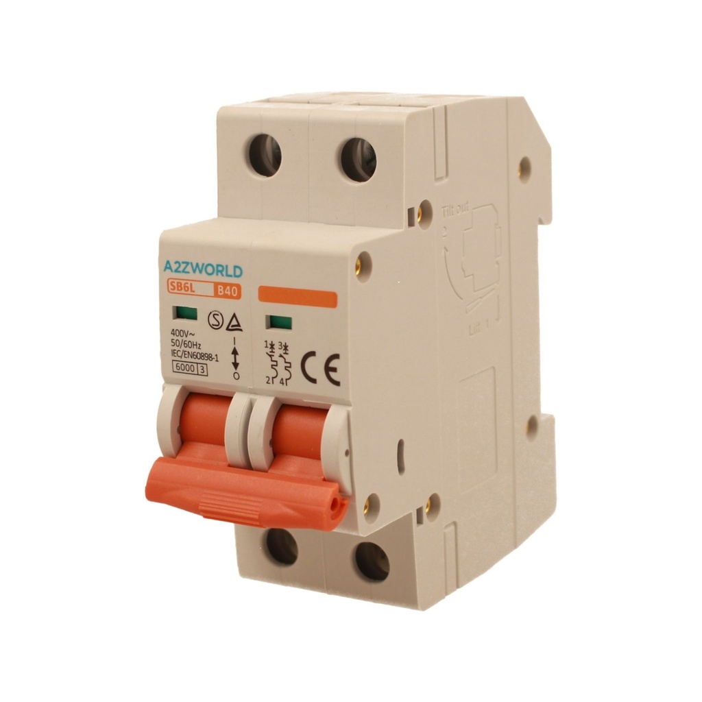 MCB Interruttore Magnetotermico Automatico Curva B 2P 2M 6000A B40A AC 400V IP20 IEC60898-1 SB6L