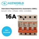 MCB Interruttore Magnetotermico Automatico Curva B 4P 4M 6000A B16A AC 400V IP20 IEC60898-1 SB6L