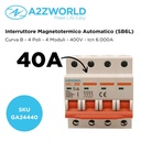 MCB Interruttore Magnetotermico Automatico Curva B 4P 4M 6000A B40A AC 400V IP20 SB6L