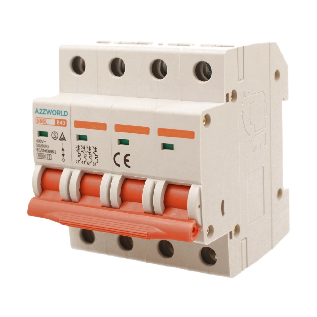MCB Interruttore Magnetotermico Automatico Curva B 4P 4M 6000A B40A AC 400V IP20 SB6L
