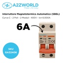 MCB Interruttore Magnetotermico Automatico Curva C 2P 2M 6000A C6A AC 400V IP20 SB6L
