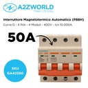 MCB Interruttore Magnetotermico Automatico Curva D 4P 4M 10000A D50A AC 400V IP20 IEC60898-1 PB8H