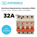 MCB Interruttore Magnetotermico Automatico Curva D 4P 4M 10000A D32A AC 400V IP20 PB8H