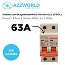 MCB Interruttore Magnetotermico Automatico Curva C 2P 2M 6000A C63A AC 400V IP20 SB6L