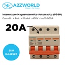 MCB Interruttore Magnetotermico Automatico Curva D 4P 4M 10000A D20A AC 400V IP20 IEC60898-1 PB8H
