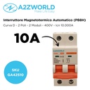 MCB Interruttore Magnetotermico Automatico Curva D 2P 2M 10000A D10A AC 400V IP20 PB8H