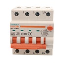 A2ZWORLD RCBO Interruttore Magnetotermico Differenziale Con Doppia Leva Tipo A Curva B 4P 4M 6000A 30mA, Diagnostica Visiva, B25A  AC 400V IP20 IEC61009-1 PL8M4 4P