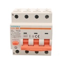 A2ZWORLD RCBO Interruttore Magnetotermico Differenziale Tipo A Curva C 3P+N 4M 6000A 30mA C40A AC 400V IP20 IEC61009-1 PL8M4