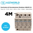 SPD Scaricatore Di Sovratensione Tipo 1+2 T1+T2 B+C 3P+N 4M 25kA-50kA 12,5kV AC 275V IP20 IEC61643-11 N8UE1+2