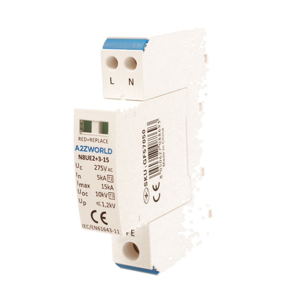 SPD Scaricatore Di Sovratensione Tipo 2+3 T2+T3 1P+1P 1M  5kA-15kA 10kV AC 275V IP20 IEC61643-11 N8UE3