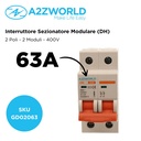 Interruttore Sezionatore Modulare 2P 2M 63A AC 400V IP20 IEC60947-3 DH
