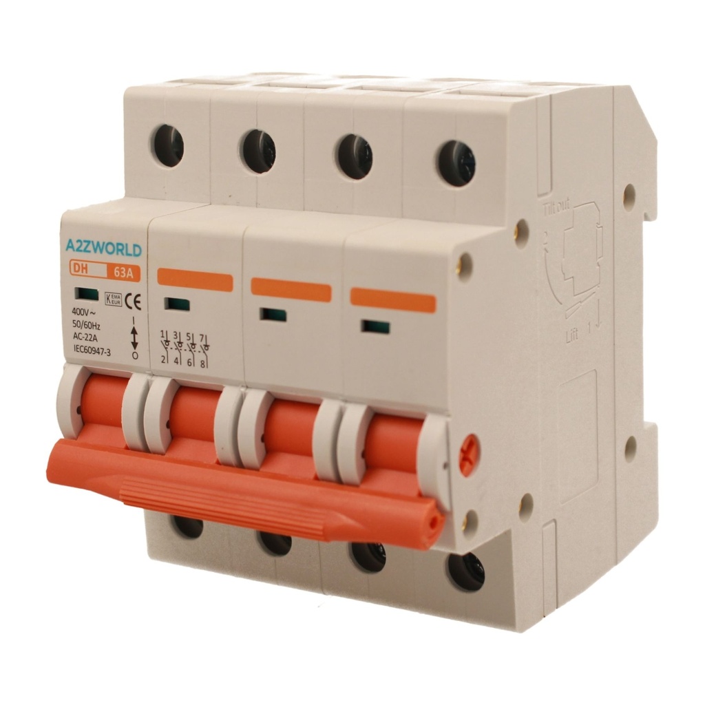 Interruttore Sezionatore Modulare 4P 4M 63A AC 400V IP20 IEC60947-3 DH