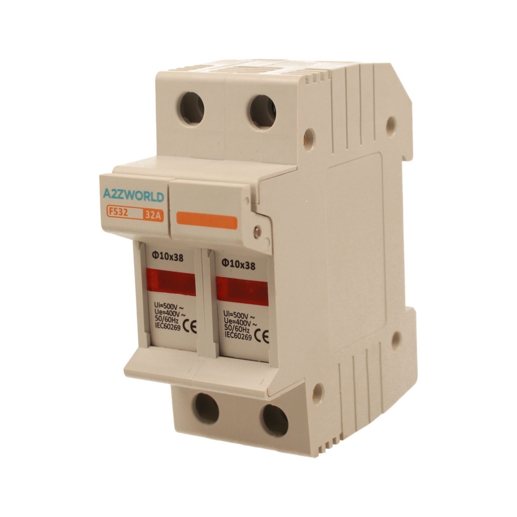 Portafusibile Modulare AC 2P 2M D10X38mm 32A AC 500V IP20 IEC60269 FS32