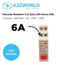 Pulsante Modulare Con Spia Luce Led Rosso 1M 3NO+1NC 6A AC 230V IP20 IEC60947-5-1 PB