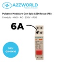 Pulsante Modulare Con Spia Luce Led Rosso 1M 4NO 6A AC 230V IP20 IEC60947-5-1 PB