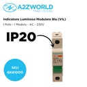 Indicatore Luminoso Modulare Verde 1P 1M AC 230V IP20 IEC60947-5-1 VIL