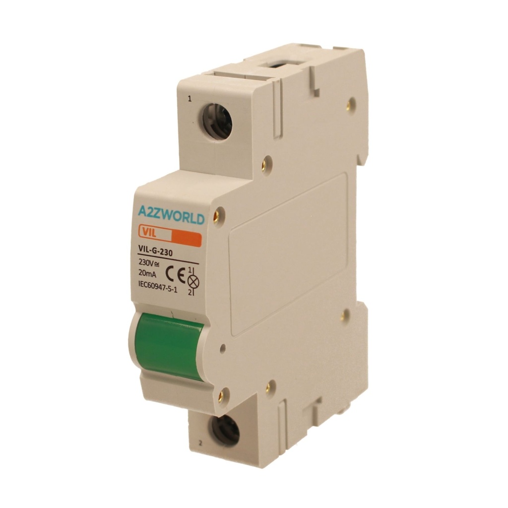 Indicatore Luminoso Modulare Verde 1P 1M AC 230V IP20 IEC60947-5-1 VIL