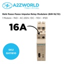 Relè Passo Passo Impulse Relay Modulare 1M 1NO 16A AC 230V /DC 110V IP20 IEC60669-2-2 BIR-16/10