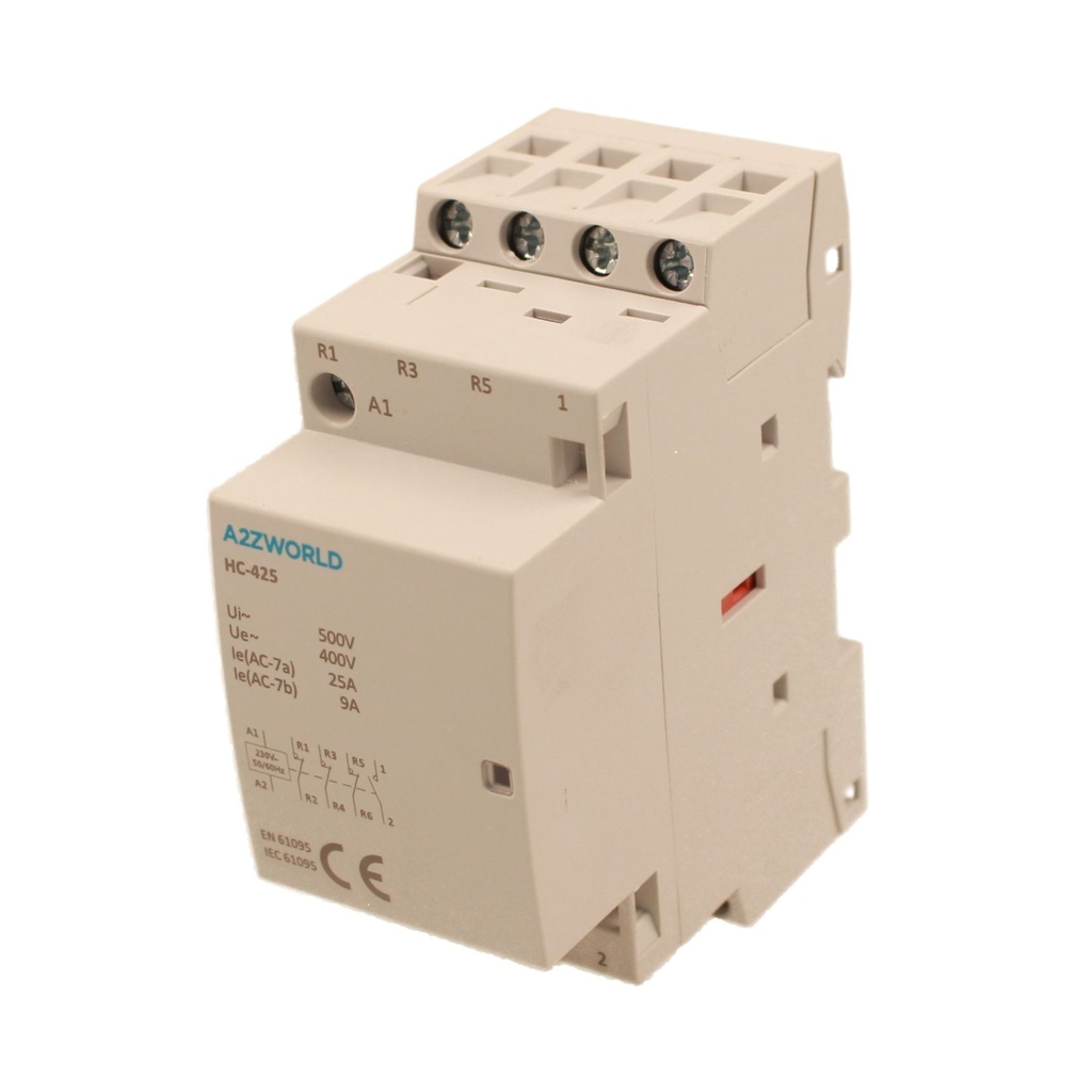 Teleruttore Contattore Modulare AC 4P 2M 1NO+3NC 25A AC 230V IP20 IEC61095 / IEC60947-4-1 HC-425
