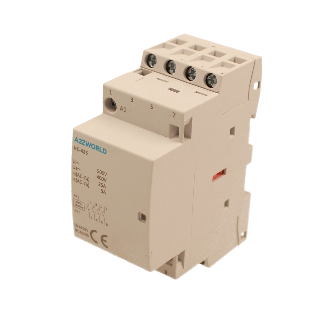 Teleruttore Contattore Modulare AC 4P 2M 4NO 25A AC 230V IP20 IEC61095 / IEC60947-4-1 HC-425