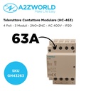 Teleruttore Contattore Modulare AC 4P 3M 2NO+2NC 63A AC 400V IP20 IEC61095 / IEC60947-4-1 HC-463