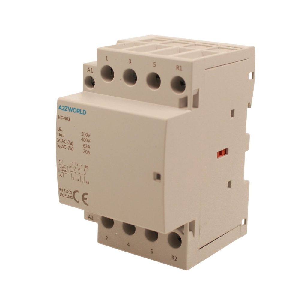 Teleruttore Contattore Modulare AC 4P 3M 3NO+1NC 63A AC 400V IP20 IEC61095 / IEC60947-4-1 HC-463