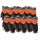 12 Paia Guanti da Lavoro Nero Taglia S 7 Con Rivestimento in Lattice