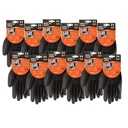 12 Paia Guanti da Lavoro Nero Taglia M 8 Con Rivestimento in Lattice