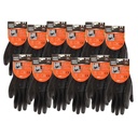 12 Paia Guanti da Lavoro Nero Taglia L 9 Con Rivestimento in Lattice