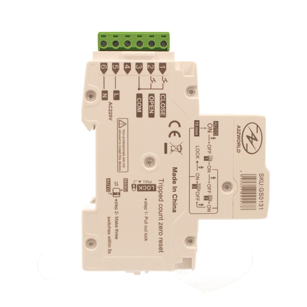 RCCB Interruttore Differenziale Puro Riarmo Automatico, Tipo AC 1P+N 3M 6000A 300mA 63A AC 230V IP20 IEC61008-1 PR8NM