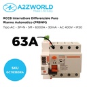 RCCB Interruttore Differenziale Puro Riarmo Automatico, Tipo AC 3P+N 5M 6000A 30mA 63A AC 400V IP20 IEC61008-1 PR8NM