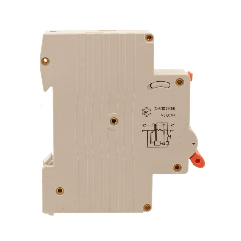 RCBO Interruttore Magnetotermico Differenziale Tipo AC Curva C 1P+N 1M 6000A 30mA C25A AC 230V IP20 IEC61009-1 PL8HT