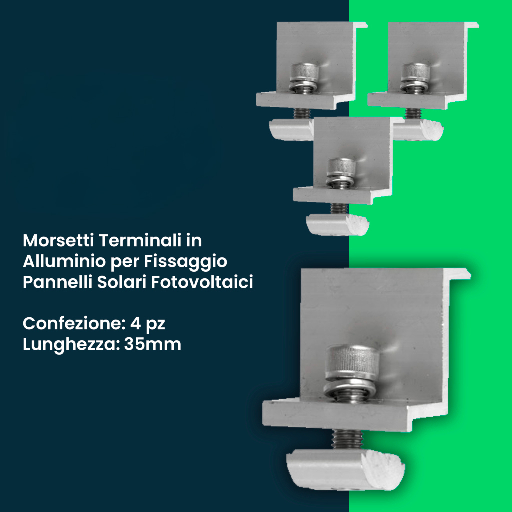 Italia Kit Struttura in Alluminio per montaggio 8 Pannelli Fotovoltaici 35mm per installazione su Tetto con Tegole KST-8T