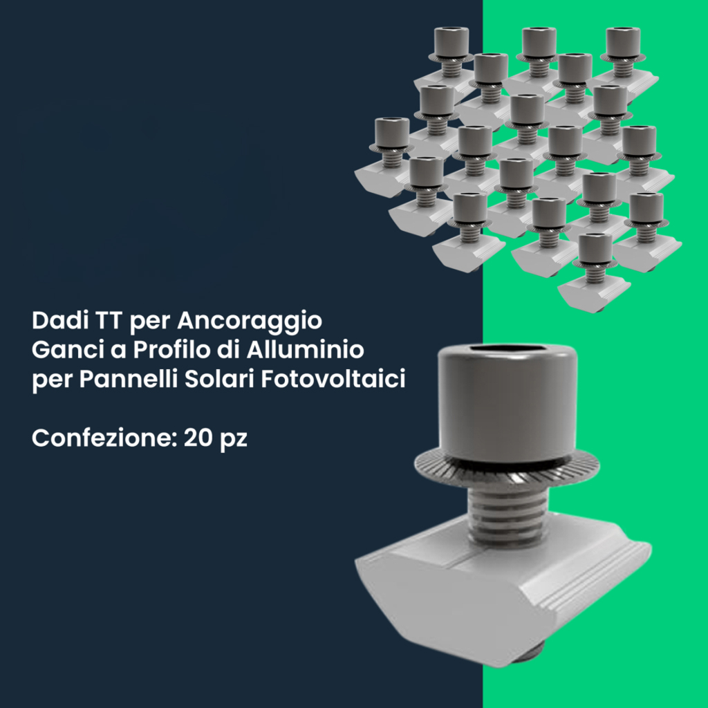 Italia Kit Struttura in Alluminio per montaggio 8 Pannelli Fotovoltaici 35mm per installazione su Tetto con Tegole KST-8T