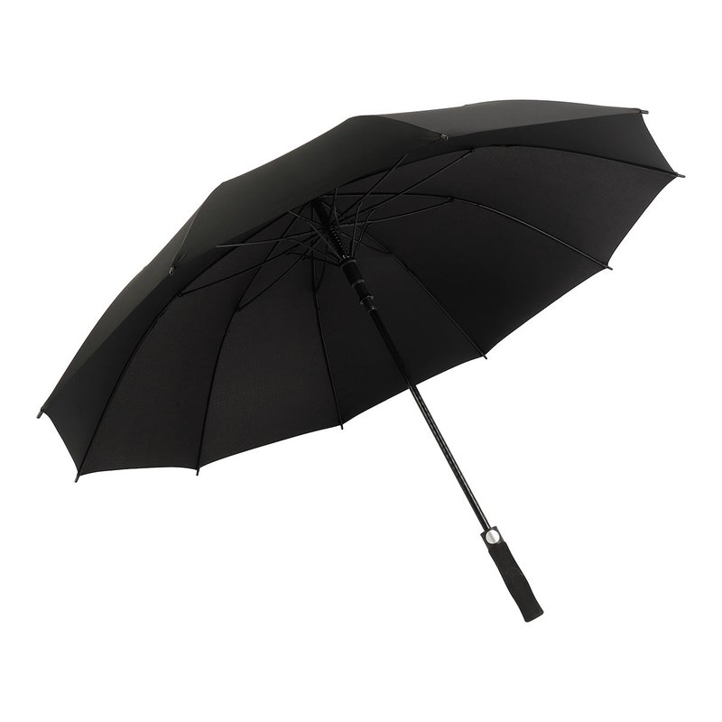 Ombrello Lungo Antivento 10 Stecche Nero con Apertura Automatica Robusto ed Elegante