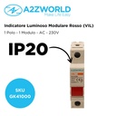Indicatore Luminoso Modulare Rosso 1P 1M AC 230V IP20 IEC60947-5-1 VIL