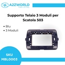 Supporto Telaio 3 Moduli Per Scatola 503 MBL 3M Blu Compatibile Bticino Living BLN0203