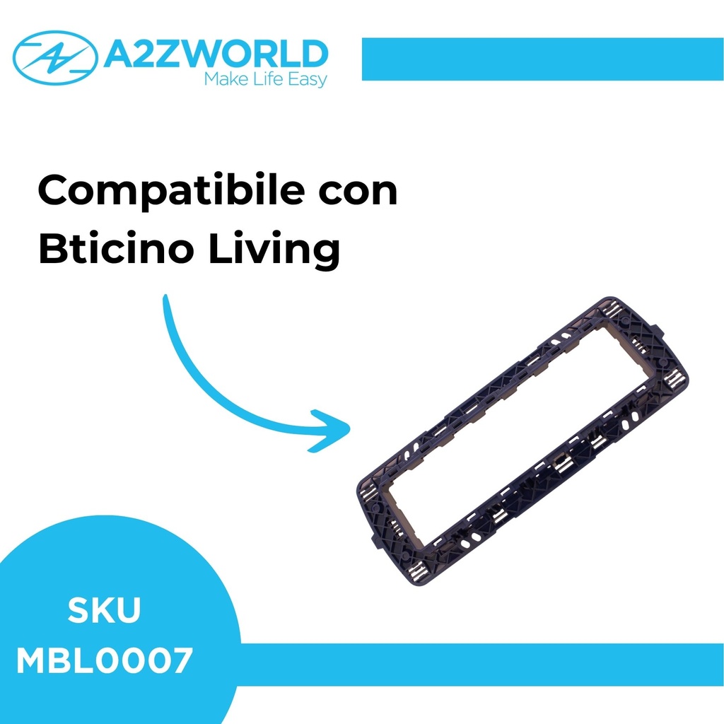 Supporto Telaio 7 Moduli Per Scatola 507 MBL 7M Blu Compatibile Bticino Living BLN0207