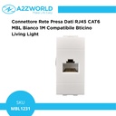 Connettore Rete Presa Dati RJ45 CAT6 MBL Bianco 1M Compatibile Bticino Living Light BLB2356